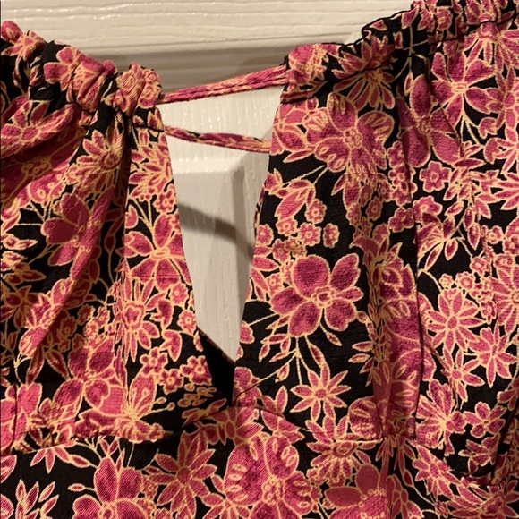 Free People Boho Bon Voyage Maxi Dress in black with bright pink florals - Picture 8 of 16